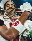 Player wearing the White & Red RS Wristband