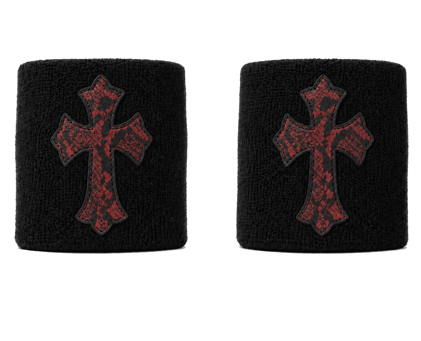 Black &amp; Red Snake Cross Wristband