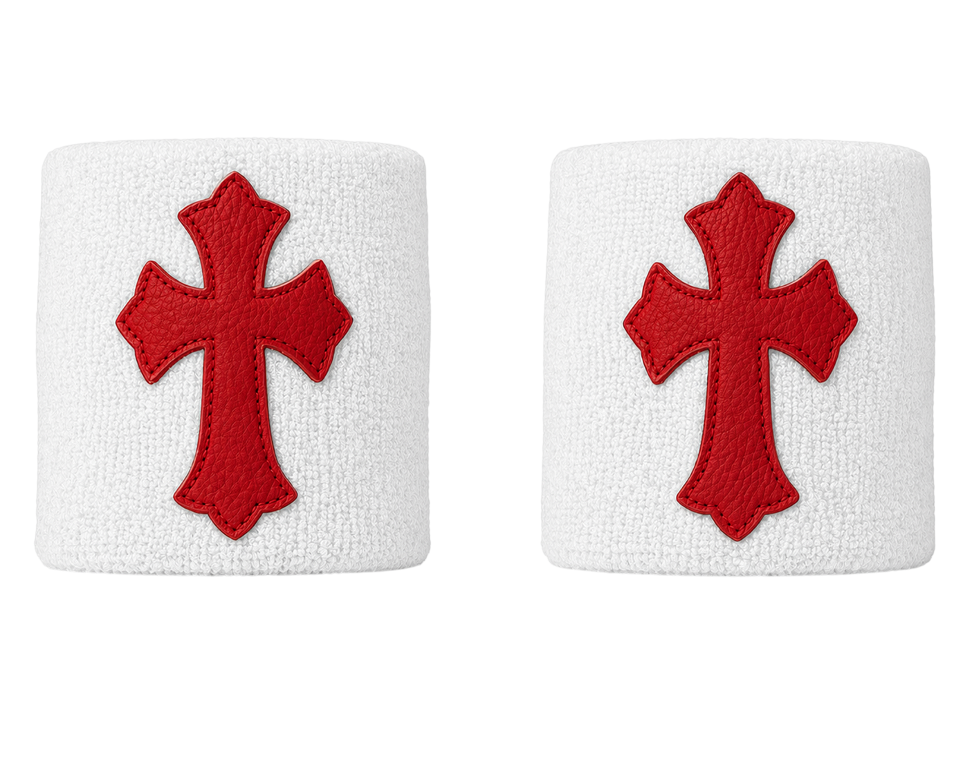 White &amp; Red Cross Wristband
