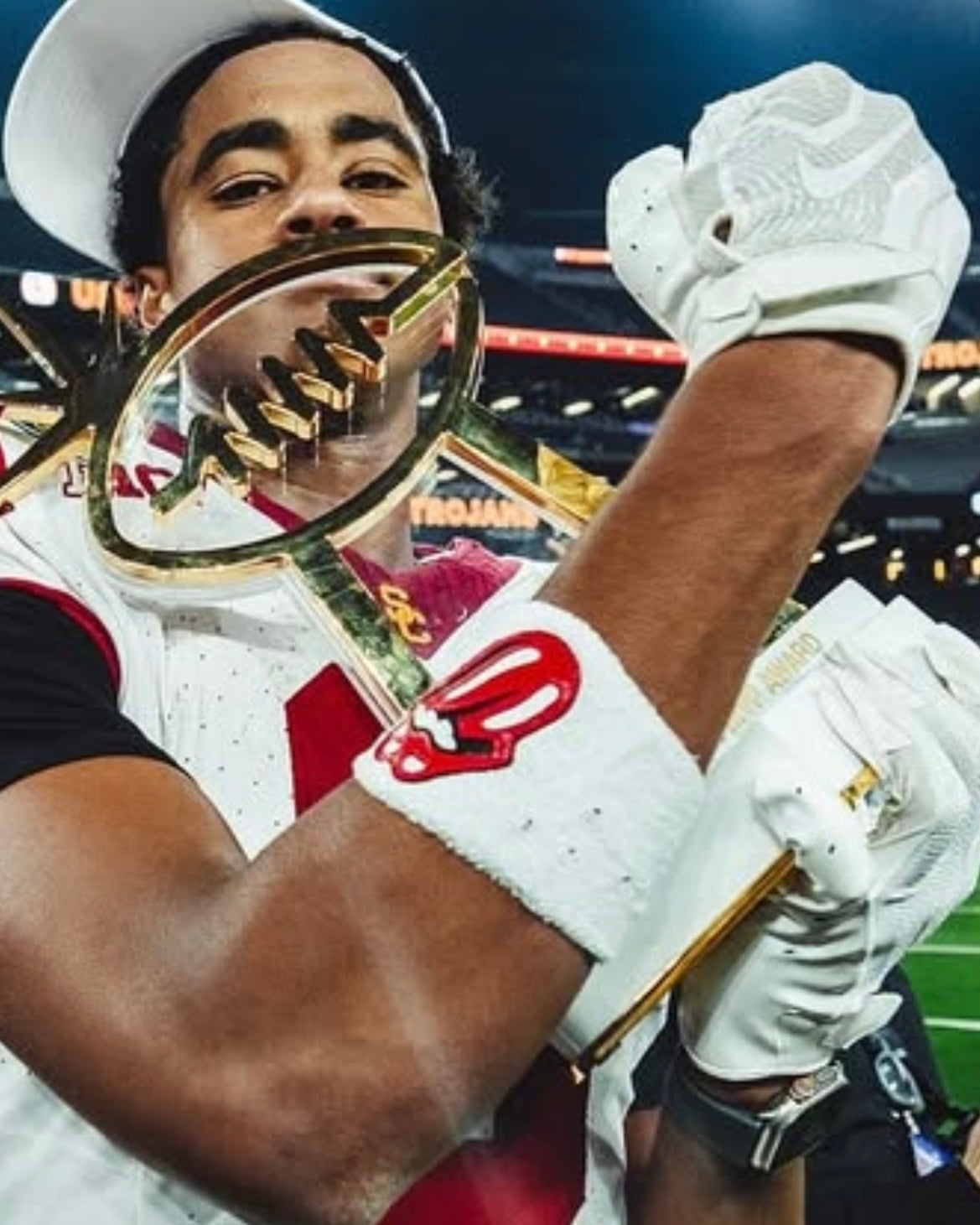 Player wearing the White & Red RS Wristband